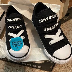 Black Converse All Star Two Strap Toddler Boy’s Shoes